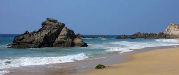 Pristine beach in Aquila Municipality, Michoacán.