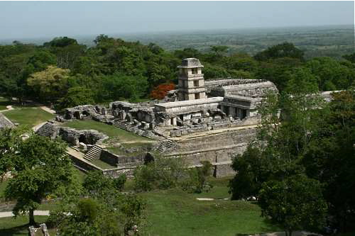 The Palace at Palenque Archaeological Site, Chiapas, Mexico