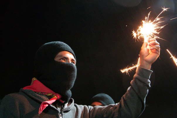 Celebrating the EZLN's 21st anniversary on New Years in Oventik
