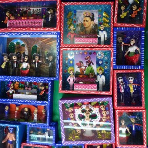 An artesanía booth inside the La Ciudadela Market.