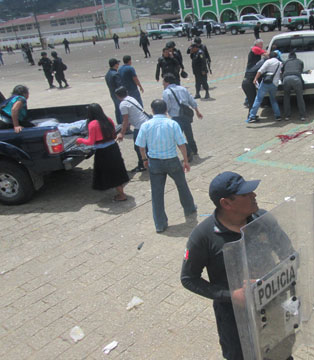 The plaza in San Juan Chamula.