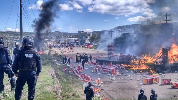 June 19, 2016: Federal Police attack teachers in Nochixtlán, Oaxaca, Mexico.