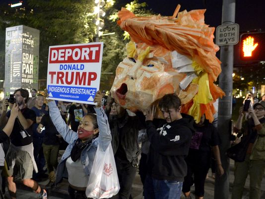 California election protests. AP