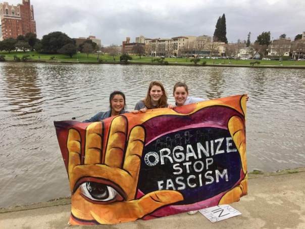 Photo from Oakland Women's March showing Lake Merritt